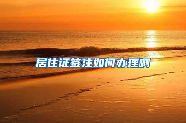 居住证签注如何办理啊