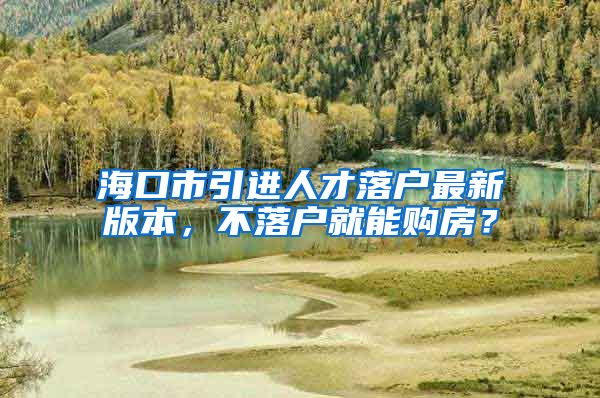 海口市引进人才落户最新版本，不落户就能购房？