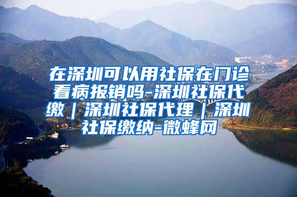 在深圳可以用社保在门诊看病报销吗-深圳社保代缴｜深圳社保代理｜深圳社保缴纳-微蜂网