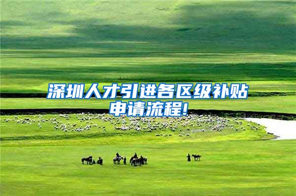 深圳人才引进各区级补贴申请流程!