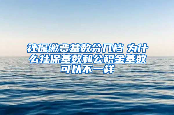 社保缴费基数分几档　为什么社保基数和公积金基数可以不一样
