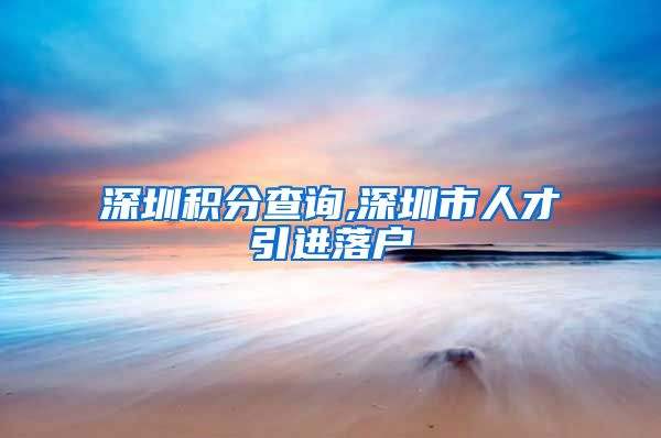 深圳积分查询,深圳市人才引进落户