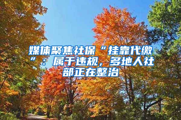 媒体聚焦社保“挂靠代缴”：属于违规，多地人社部正在整治