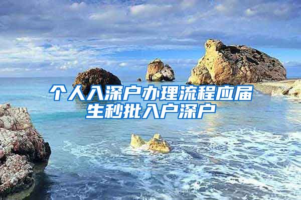 个人入深户办理流程应届生秒批入户深户