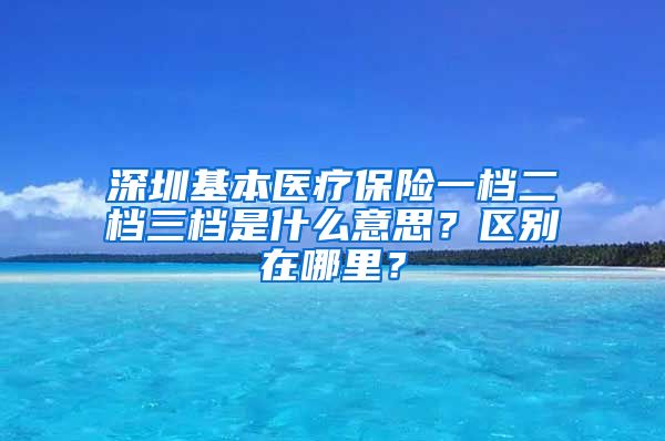 深圳基本医疗保险一档二档三档是什么意思？区别在哪里？