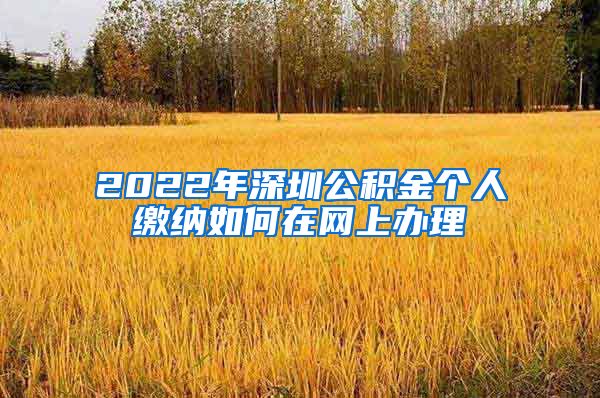 2022年深圳公积金个人缴纳如何在网上办理