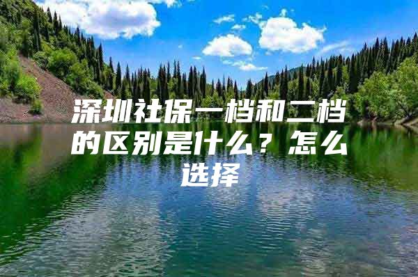 深圳社保一档和二档的区别是什么？怎么选择