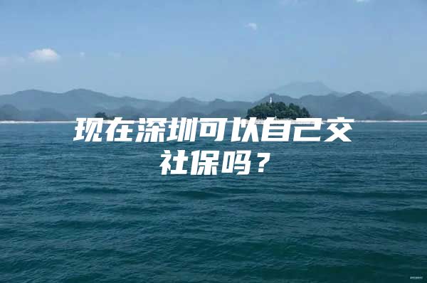 现在深圳可以自己交社保吗？