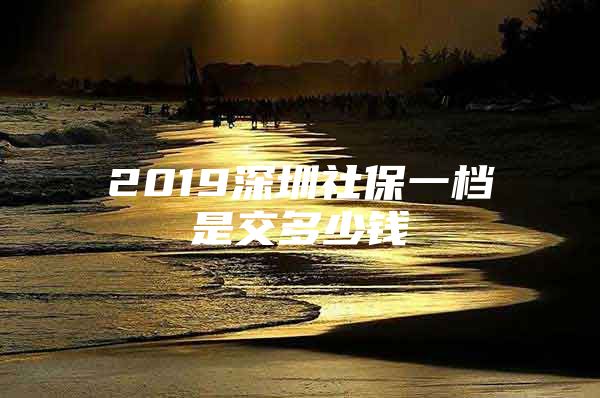 2019深圳社保一档是交多少钱